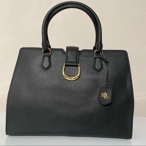 Lauren Ralph Lauren Large Leather Kenton Tote Black